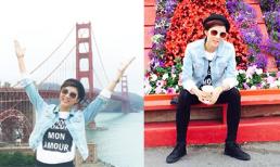 Ngọc Quyên hào hứng khám phá nước Mỹ và thích thú tạo dáng trên Cầu Cổng Vàng 