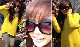 Quỳnh Nga tạo dáng cực xì tin trên tháp Namsan, Hàn Quốc