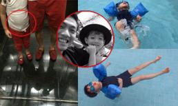 Cường Đô la khoe ảnh Subeo bơi giỏi và lộ bụng béo cực yêu