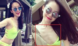 Linh Nga lộ thân hình gầy trơ xương khi mặc áo tắm