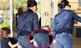 Kim Kardashian lộ vòng 3 xập xệ khi mặc quần bó sát