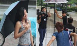 Thí sinh 'đội mưa' tới dự casting Vietnam's Next Top Model 2014