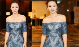 'Liễu Nham khoe vai trần trễ nải đi sự kiện