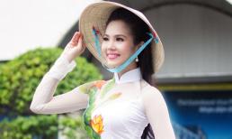 Á hoàng Dương Kim Ánh đẹp nền nã với áo dài nón lá