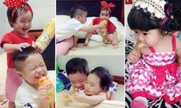 Loạt ảnh tinh nghịch cực yêu của 2 'thiên thần' nhà Lý Hải - Minh Hà