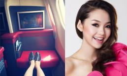 Minh Hằng khoe khéo ngồi ghế VIP khi đi máy bay