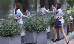 'Chộp ảnh' cựu người mẫu Diễm Kyly đi xế bạc tỉ khoe chân trần thẳng tắp 