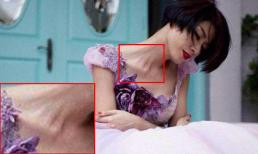 Trang Khàn hở cổ cò ngẳng khi diện váy cô dâu