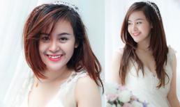 Bà Tưng đẹp thánh thiện như thiên thần khi diện váy cô dâu