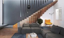 Nhà 2 tầng có cầu thang nổi tuyệt đẹp