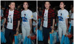 Vợ 9X Lam Trường mặc áo in hình chồng đi từ thiện