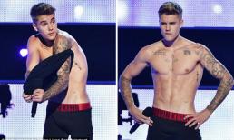 Justin Bieber bất ngờ lột áo, khoe body trên sân khấu