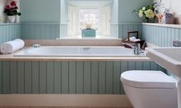 Chiêu hay xử lý phòng tắm nhỏ, méo mó