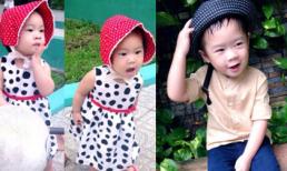 Ảnh tạo dáng siêu đáng yêu của hai nhóc tỳ nhà Lý Hải