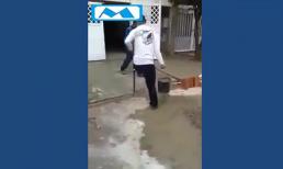 Xúc động với anh chàng phụ hồ chỉ có một chân