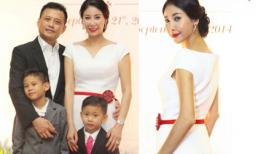 Hà Kiều Anh sang trọng đi dự tiệc cùng chồng con