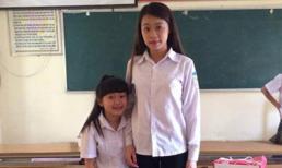 2 nữ sinh Việt như 2 mẹ con gây xôn xao