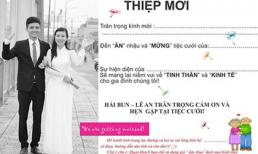 Thiệp cưới độc nhắc khách 'hạn chế giờ giây thun'