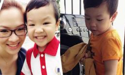 Con trai Đan Lê bé tí đã biết giặt quần áo giúp mẹ