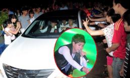 Hồ Quang Hiếu bị 'fan cuồng' bao vây, chặn đầu xe