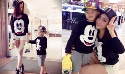 Bạn gái cũ Trấn Thành và con trai diện đồ ton-sur-ton đi mua sắm