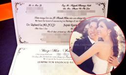 Lộ thiệp cưới đẹp tinh tế của Ngọc Quyên và chồng Việt kiều