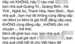 "Gái Huế" tung lời lẽ thô tục miệt thị dân Thanh Hóa, Nghệ An
