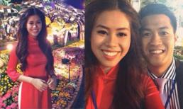 Em chồng Hà Tăng khoe ảnh mặc áo dài duyên dáng