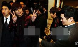 Huy động hàng chục nhân viên bảo vệ Lee Min Ho trong hậu trường hát mừng năm mới