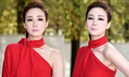 Choi Ji Woo khoe vai trần trong trang phục đỏ nổi bật