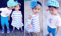 Hai 'thiên thần' nhà Lý Hải - Minh Hà diện đồ ton-sur-ton sành điệu