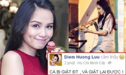 Diễm Hương bị giật điện thoại trên phố