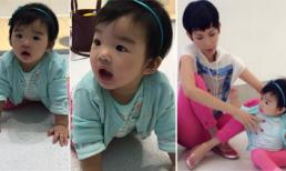 Con gái Xuân Lan bò nghịch khắp nơi cực yêu