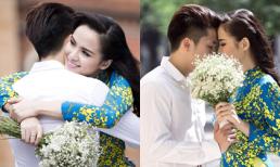 Diễm Hương ôm chồng tình tứ trong loạt ảnh cưới