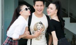 Trà Ngọc Hằng - Vũ Hoàng Điệp tạo dáng 'đỡ không nổi' tại trường quay