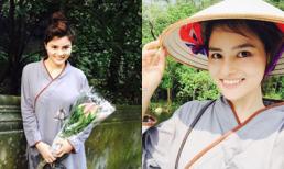 Vũ Thu Phương mặc áo lam giản dị đi lễ chùa mừng tuổi mới