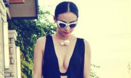 Huyền Ny gây tranh cãi vì thời trang xuống phố quá gợi cảm