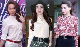 Học lỏm cách mặc áo sơ mi thông minh của Hà Hồ