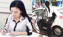 Bắt gặp Cao Thùy Linh giản dị đi nộp phạt vì thi Hoa hậu 'chui'