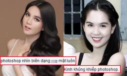 Ngọc Trinh lại gây tranh cãi vì photoshop đến biến dạng