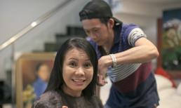 Bắt gặp Hoài Linh tự tay cắt tóc cho 'vợ'