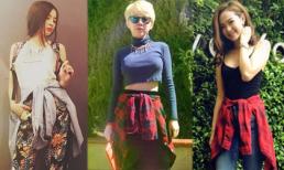 Sao Việt dạo phố cực chất với mốt áo buộc eo