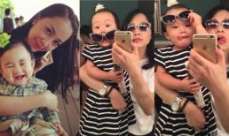 Con gái Linh Nga tạo dáng chụp hình tự nhiên như mẫu nhí