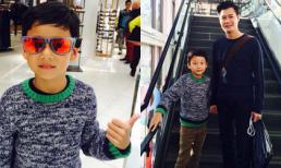 Con trai Quang Dũng chững chạc đi mua sắm cùng bố