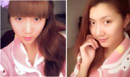 Ngọc Quyên để mặt mộc, tóc mái ngang xinh như gái Nhật