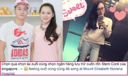 Ngọc Thạch lưu trữ máu cuống rốn cho con trai tại Singapore