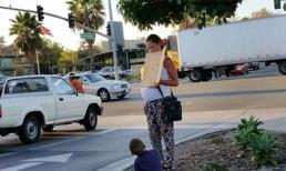 Thai phụ lê lết ăn xin rồi... lên xe Mercedes đếm tiền