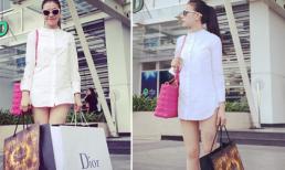 Trà Ngọc Hằng diện mốt 'giấu quần' đi mua đồ hiệu đẳng cấp