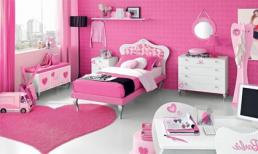 Trang trí phòng ngủ đông màu hồng dễ thương cho bé gái