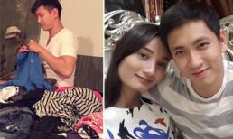 Chồng Lê Thúy chăm chỉ giúp vợ việc nhà